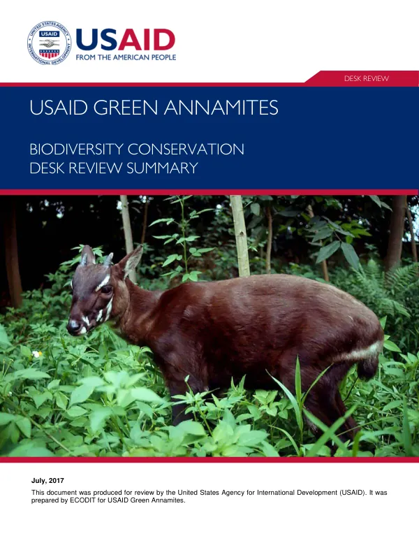 USAID Green Annamites - Biodiversity Conservation Desk Review