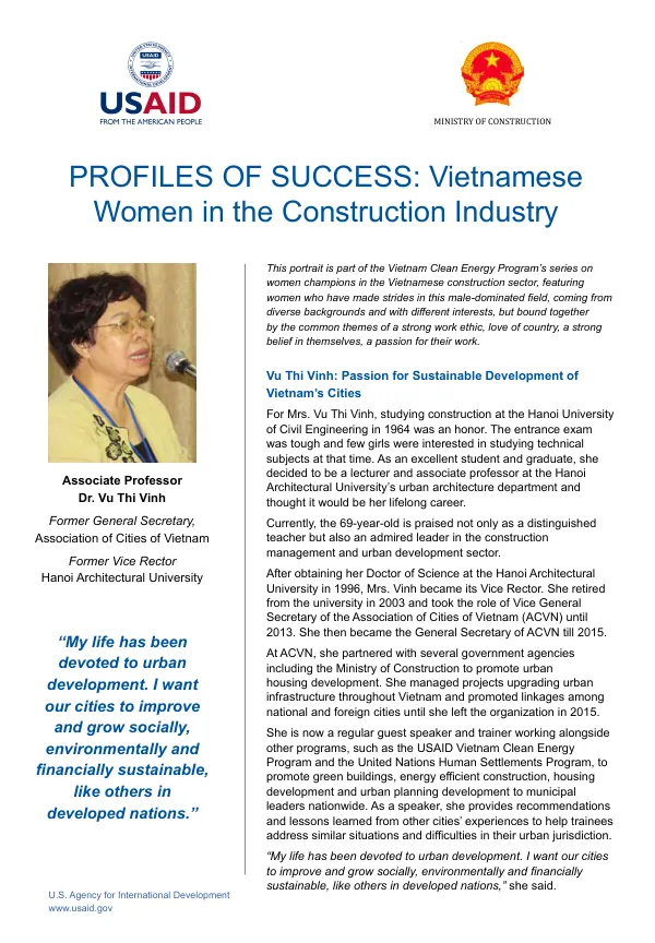 Profiles of Success: Vietnamese Women in the Construction Industry