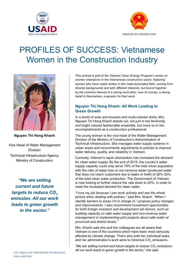 Profiles of Success: Vietnamese Women in the Construction Industry