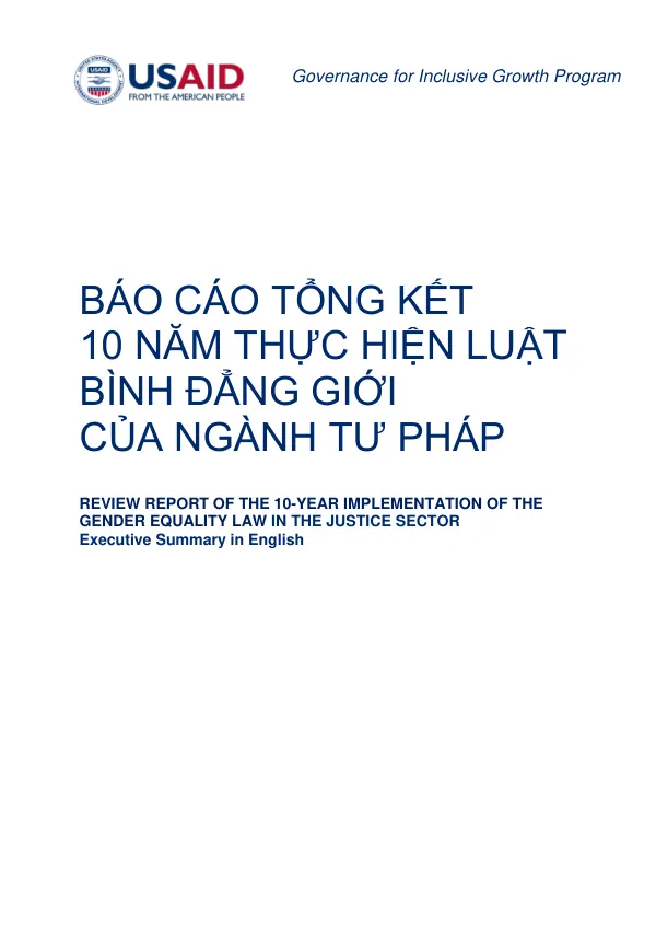 Review Report of the 10-Year Implementation of the Gender Equality Law in the Justice Sector