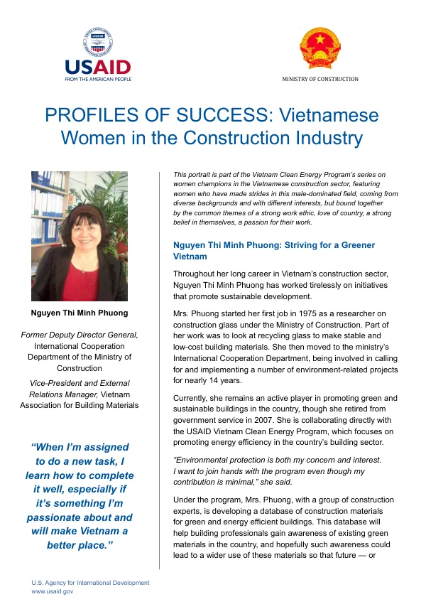 Profiles of Success: Vietnamese Women in the Construction Industry