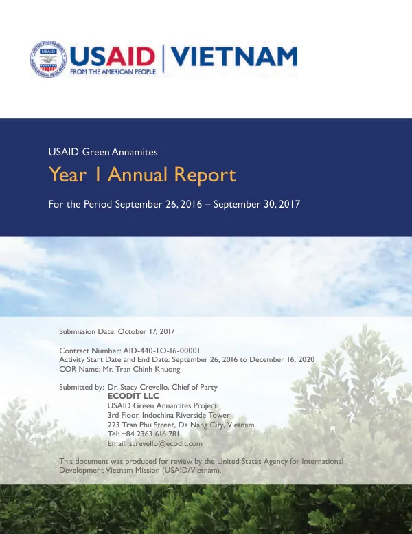 Annual Report Year 1_Green Annamites Project