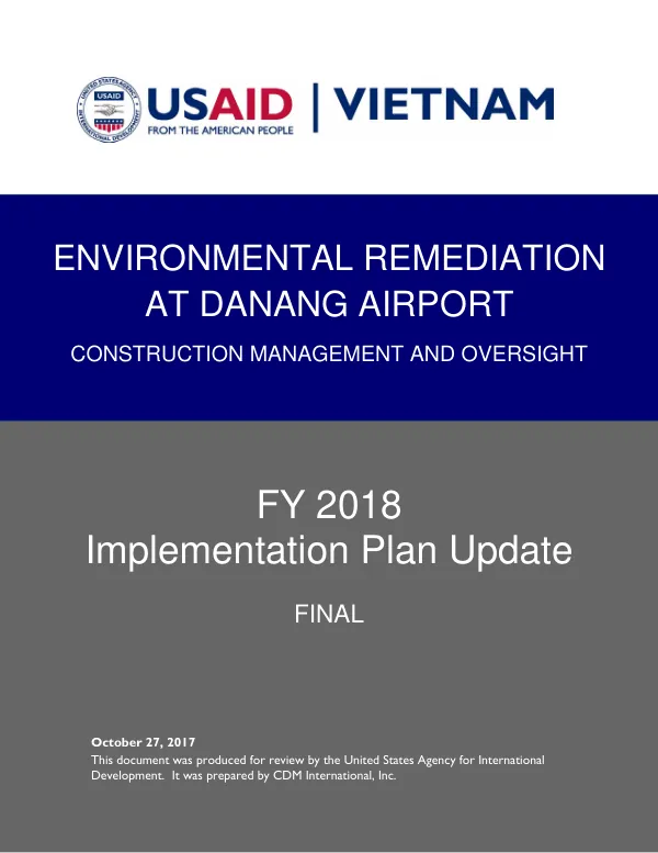 FY 2018 Implementation Plan Update: Environmental Remediation at Danang Airport Construction Management and Oversight