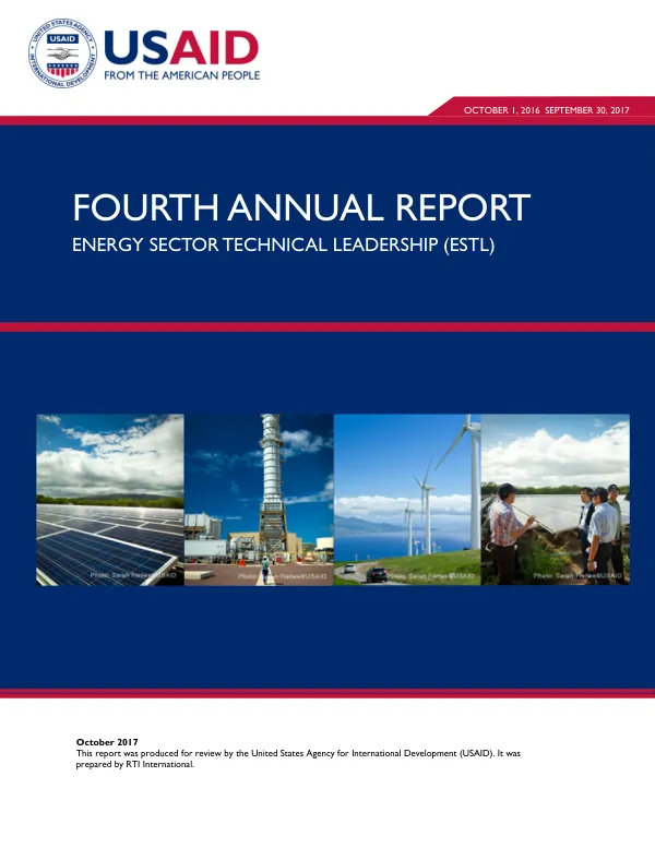 Fourth Annual Report: Energy Sector Technical Leadership (ESTL)