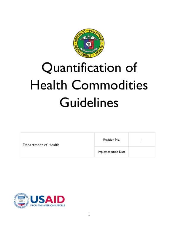 Quantification of Health Commodities Guidelines