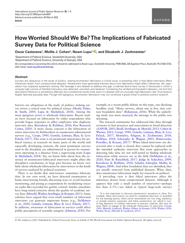 How Worried Should We Be? The Implications of Fabricated Survey Data for Political Science
