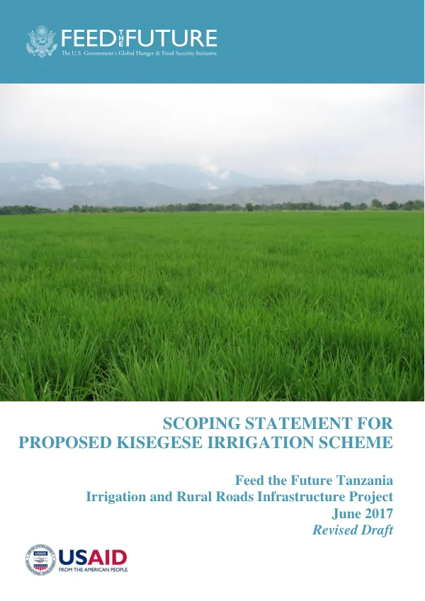Scoping Statement for Proposed Kisegese Irrigation Scheme