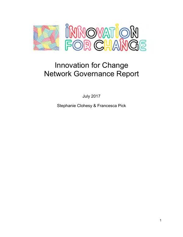 Innovation for Change Network Governance Report