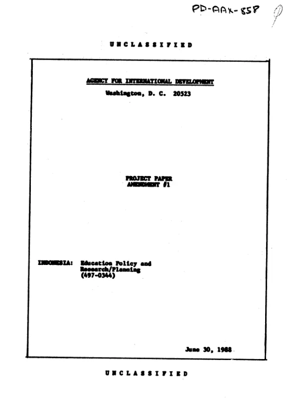 Education policy and planning : an integrated information system -- amendment no. 1