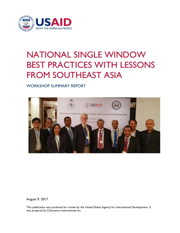 National Single Window Best Practices with Lessons from Southeast Asia