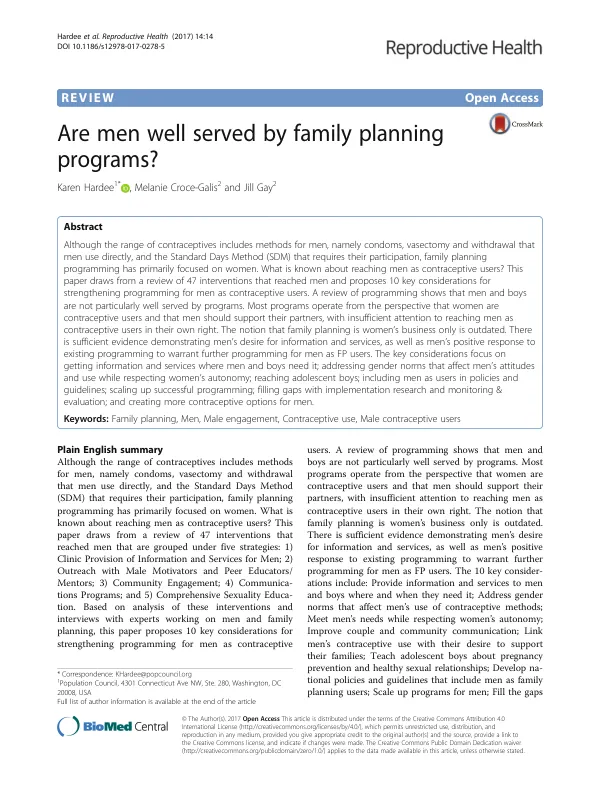 Are men well served by family planning programs?