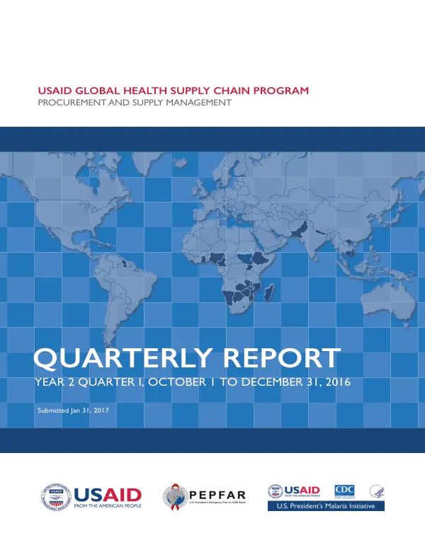 GHSC-PSM Quarterly Report Year 2 Quarter 1