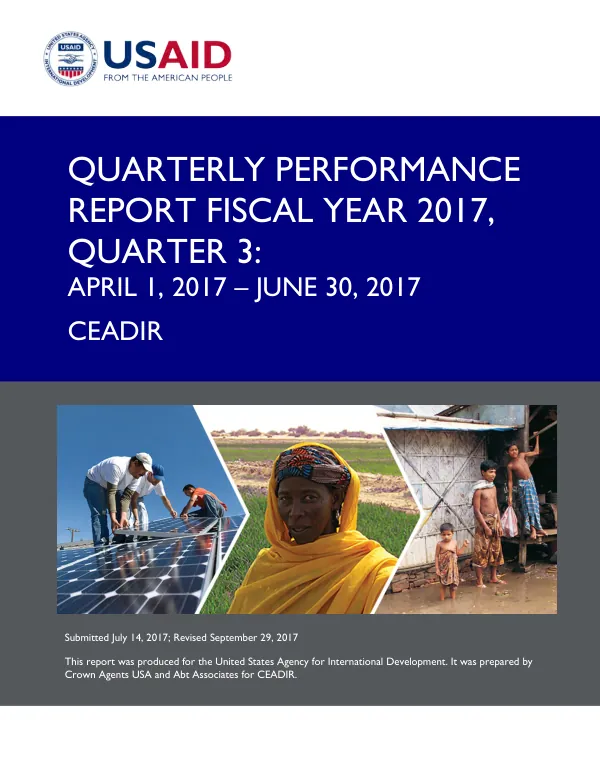 Quarterly Performance Report Fiscal Year 2017, Quarter 3