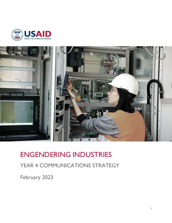 Year 4 Communications Strategy for Engendering Industries