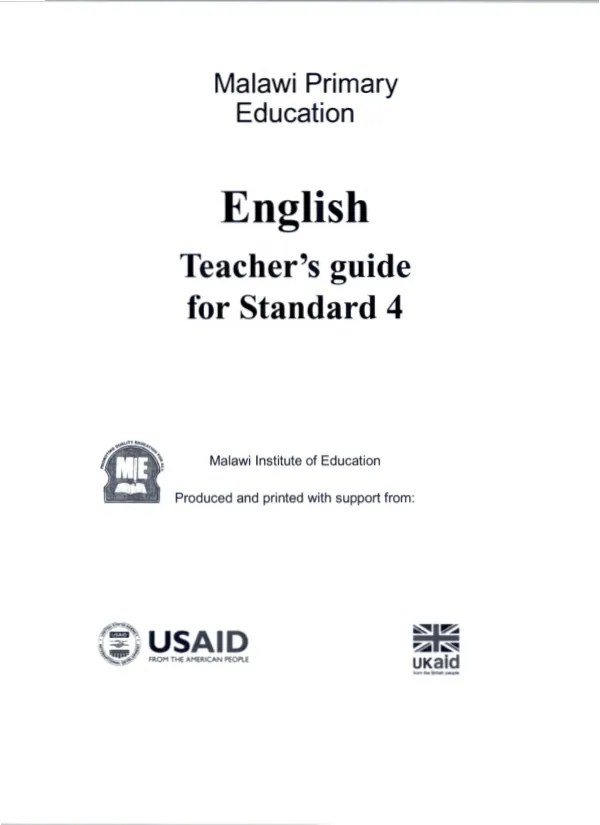 Teacher's guide for Standard 4, Malawi Institute of Education