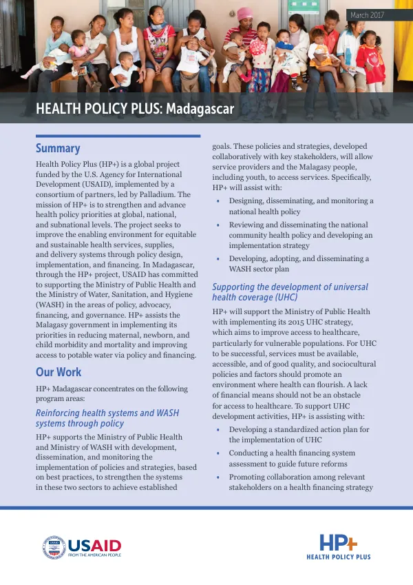 Health Policy Plus: Madagascar