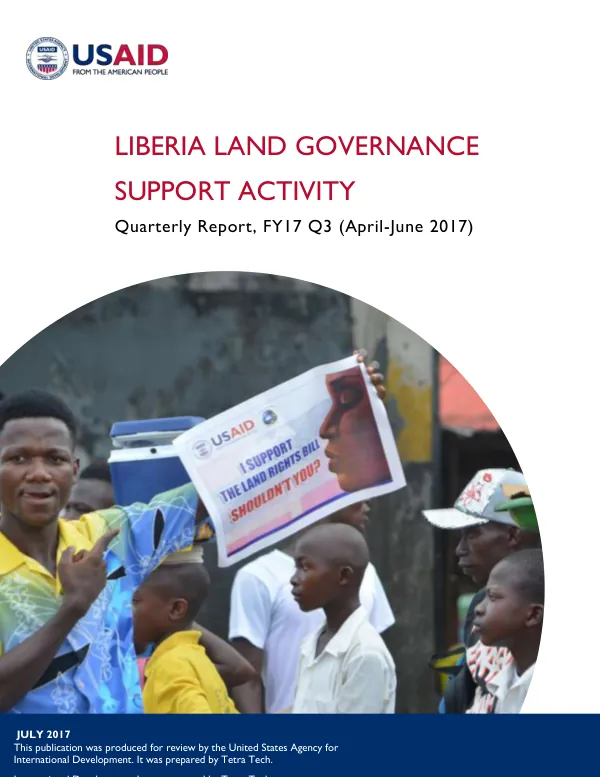 Land Governance Support Activity Quarterly Report FY17, Q3