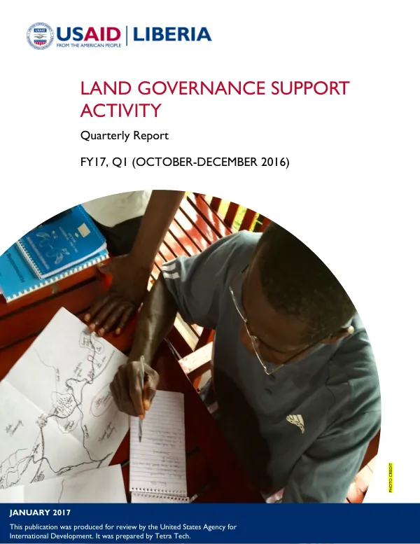 Land Governance Support Activity Quarterly Report FY17, Q1