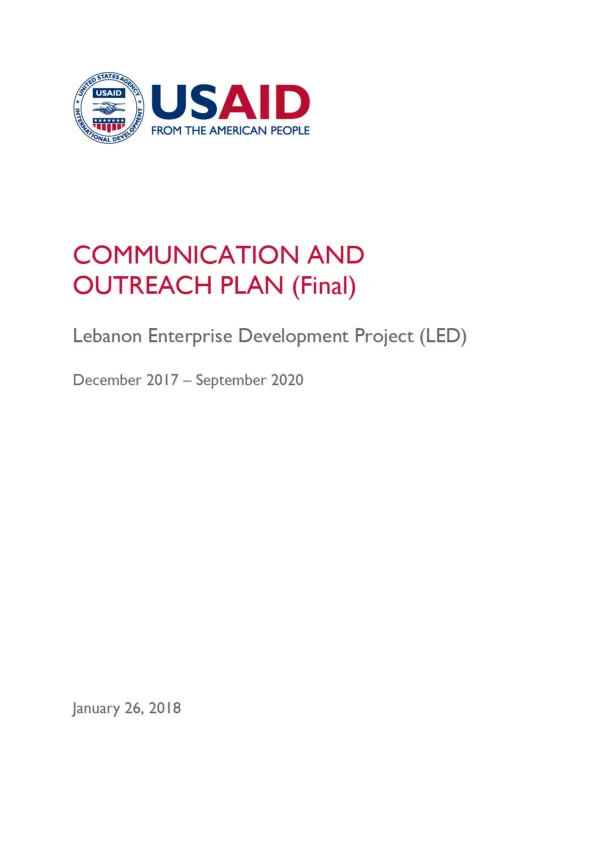 LED Communication and Outreach Plan