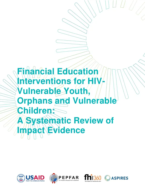 Financial Education Interventions for HIV-Vulnerable Youth, Orphans and Vulnerable Children: A Systematic Review of Impact Evidence
