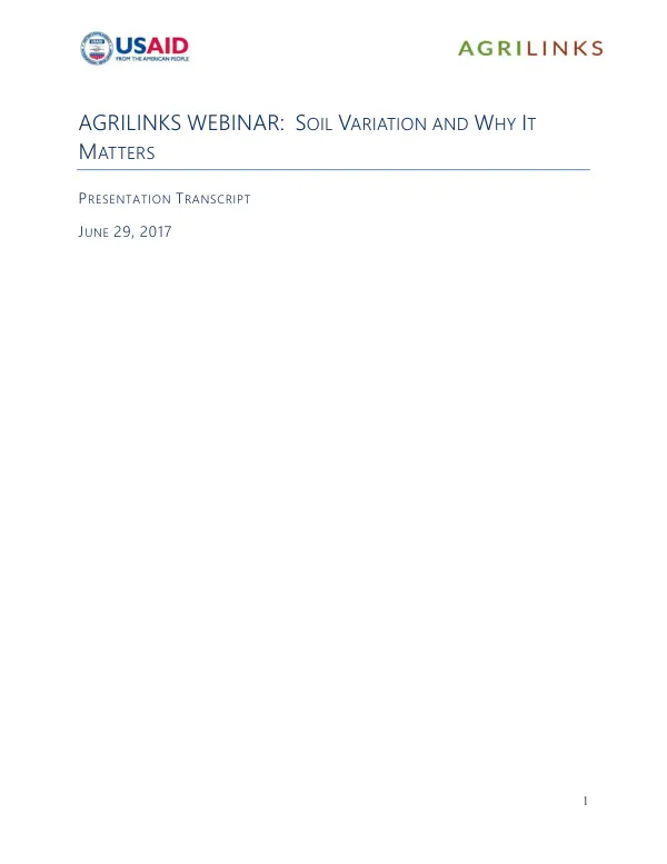 Soil Variation and Why It Matters Presentation Transcript