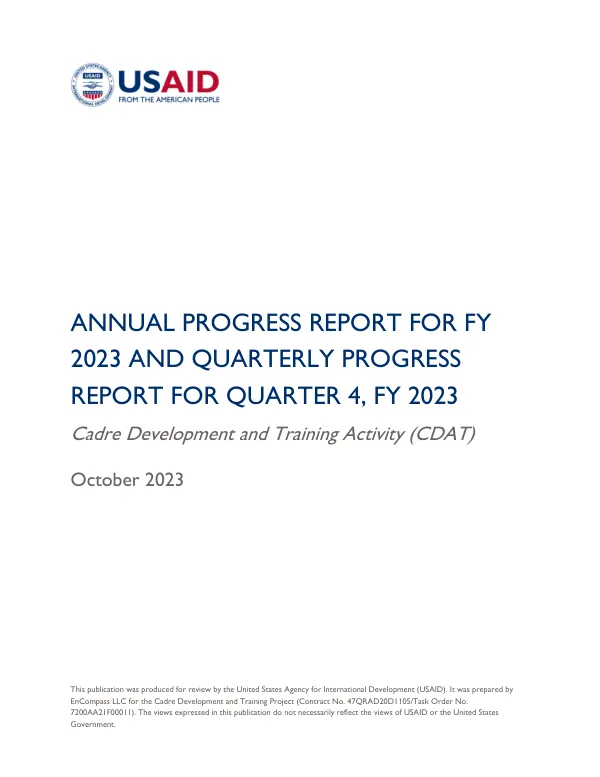 CDAT Annual Report FY23 Q4 Annual 2023 COR Approved 10.31.2023 DEC Copy