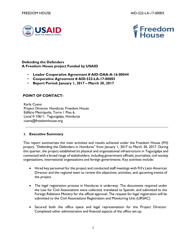 Defending the Defenders: A Freedom House Project