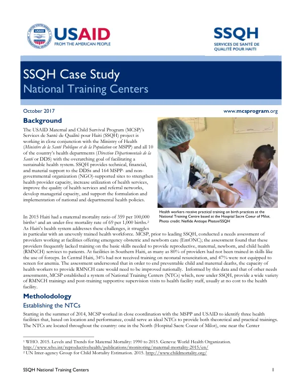 SSQH National Training Centers
