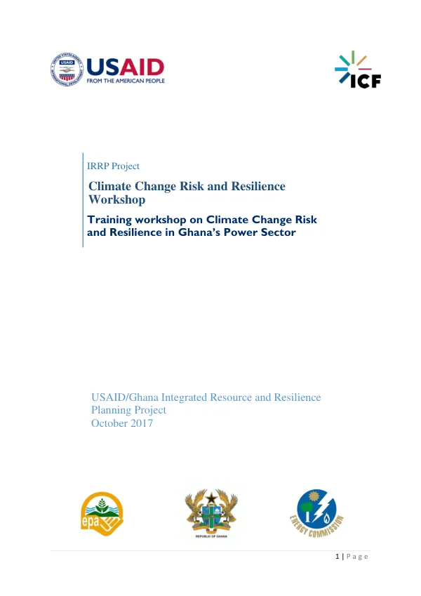 Climate Change Risk and Resilience Workshop
