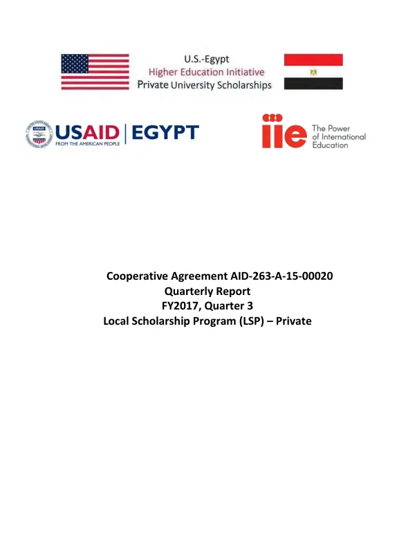 Local Scholarship Program FY2017 Q3 Progress Report