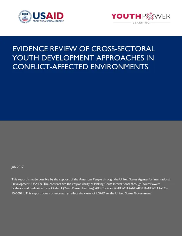 Evidence Review of Cross-Sectoral Youth Development Approaches in Conflict-Affected Environments