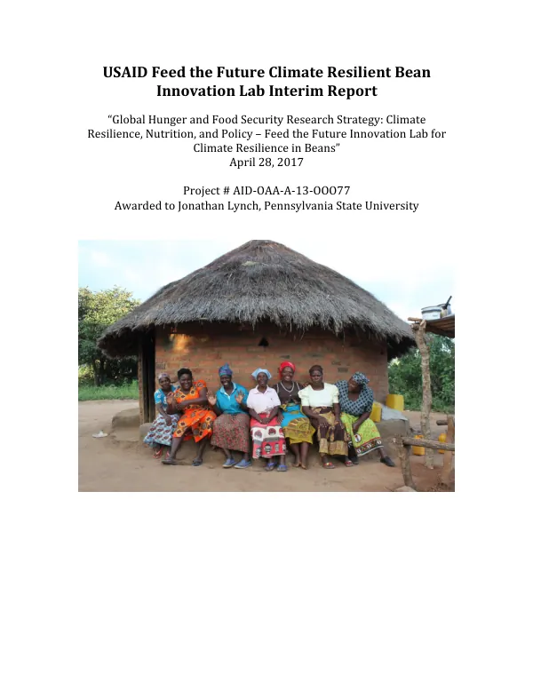 USAID Feed the Future Climate Resilient Bean Innovation Lab Interim Report
