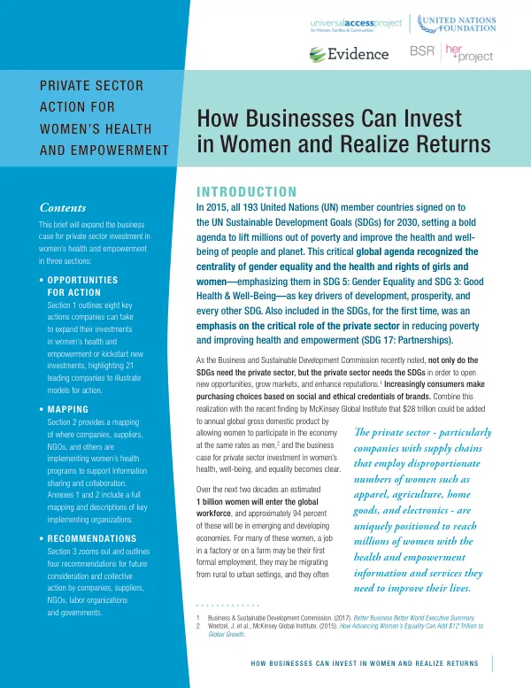How Businesses Can Invest in Women and Realize Returns