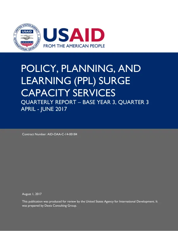 PPL Surge Capacity Services Quarterly Report – Base Year 3, Quarter 3 April - June 2017