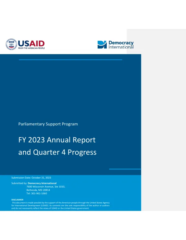 Parliamentary Support Program FY 2023 Annual Report