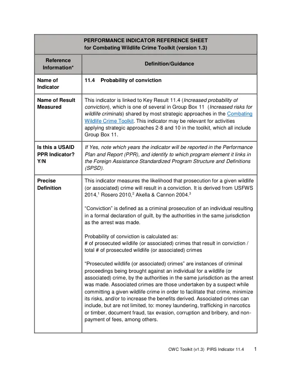 Final Report: Combating Wildlife Crime Toolkit (version 1.3)