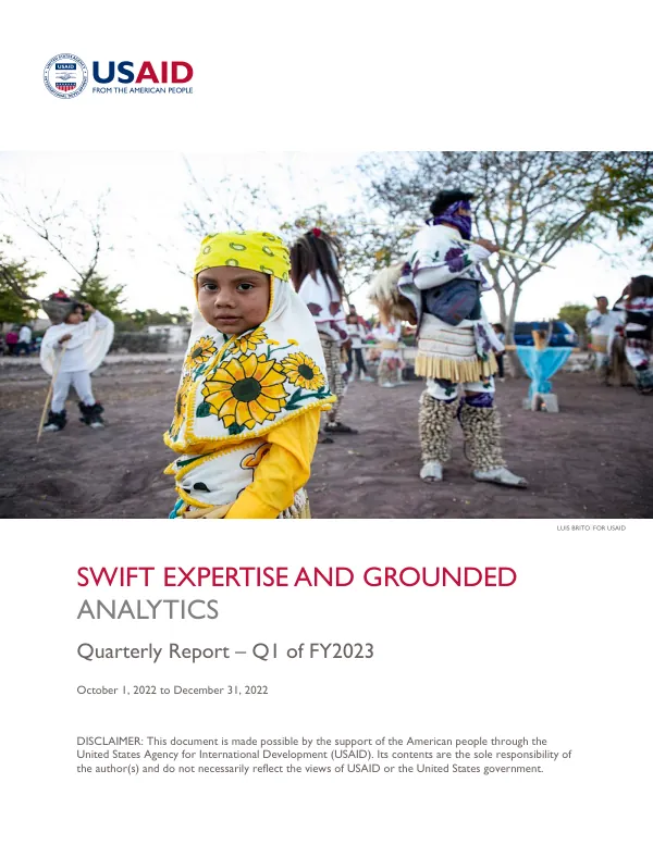 USAID SEGA Year 2, Quarter 1, Quarterly Progress Report