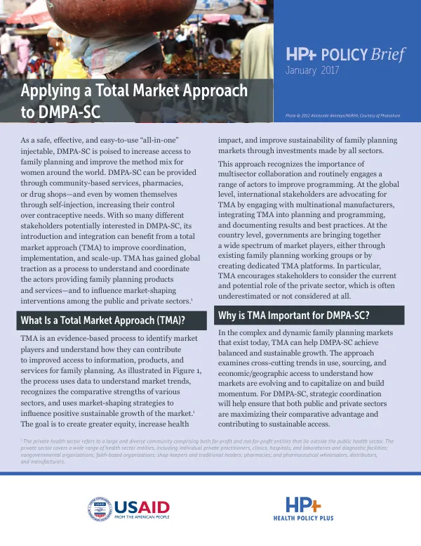 Applying a Total Market Approach to DMPA-SC