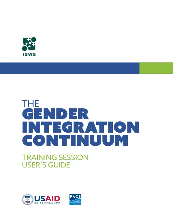 The Gender Integration Continuum Training Session User’s Guide