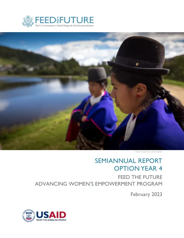 Feed the Future Advancing Women’s Empowerment—Semiannual Report
