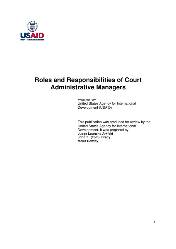Roles and Responsibilities of Court Administrative Managers
