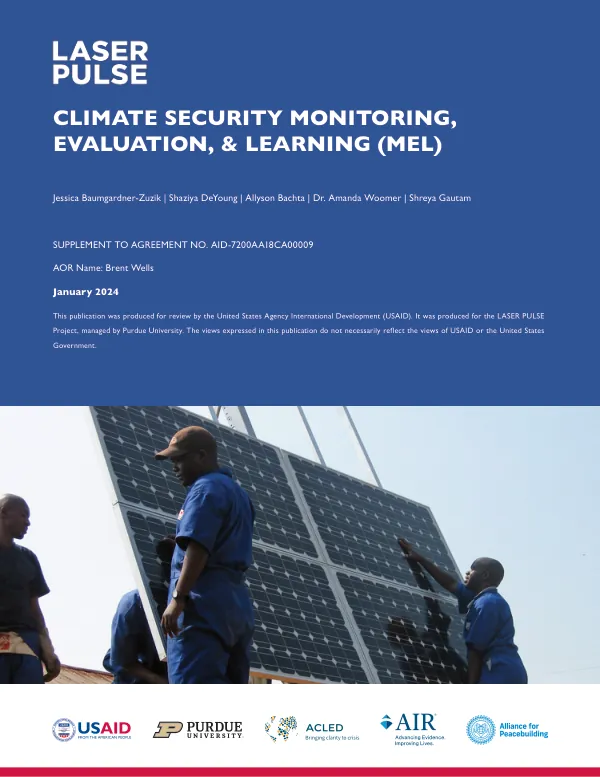 Climate Security Monitoring, Evaluation, and Learning (MEL) Report
