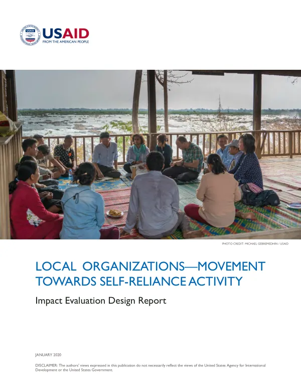 Local organizations-movement towards self-reliance activity : imapct evaluation design report