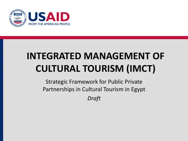 Strategic Framework for Public Private Partnerships in Cultural Tourism in Egypt