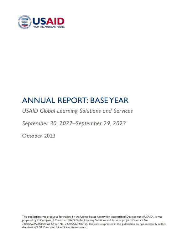 GLSS Base Year Annual Report