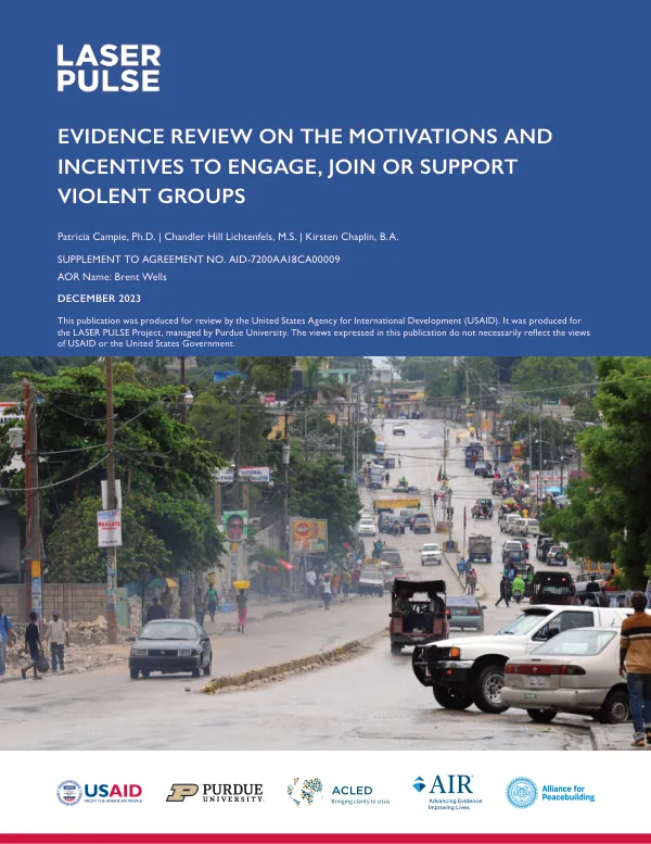 Evidence Review on the Motivations and Incentives to Engage, Join or Support Violent Groups