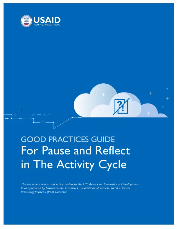 Good Practices Guide for Pause and Reflect in the Activity Cycle
