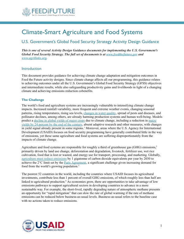 2023.1.3 Climate-Smart Agriculture and Food Systems_GFSS Activity Design Guidance