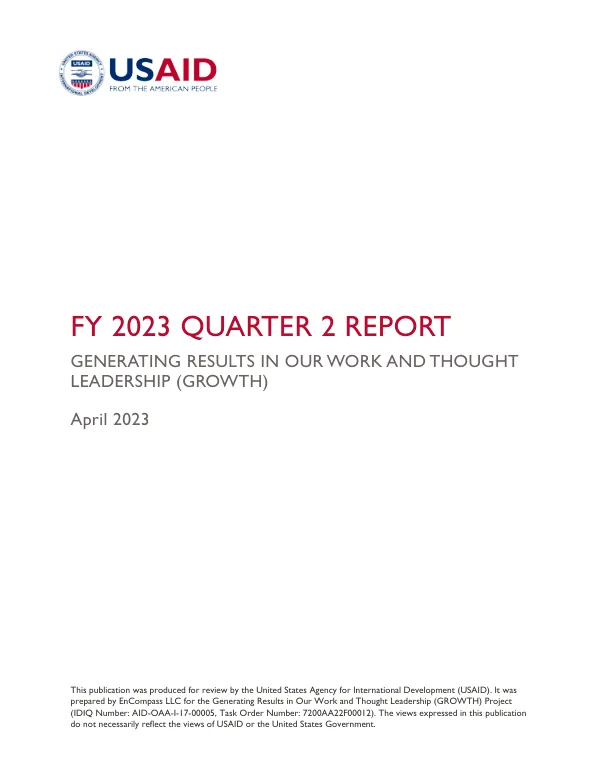 FY 2023 Q2 GROWTH Quarterly Report