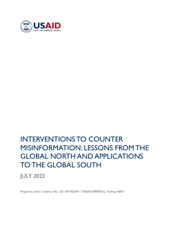 Interventions to Counter Misinformation: Lessons from the Global North and Applications to the Global South